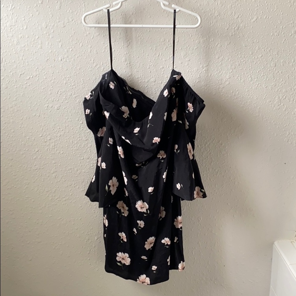 Black and pink floral dress.